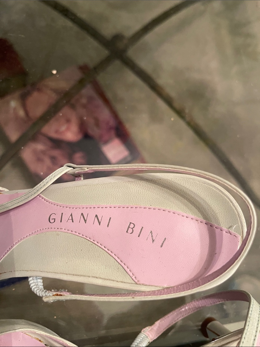 Gianni Bini Ivory Pointed-Toe Slingback Heels with Pink Insole - Picture 5 of 6